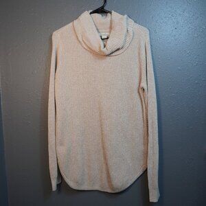 Lucky Brand Womens Tan Live In Love Cowl Neck Braided Sweater Size Medium